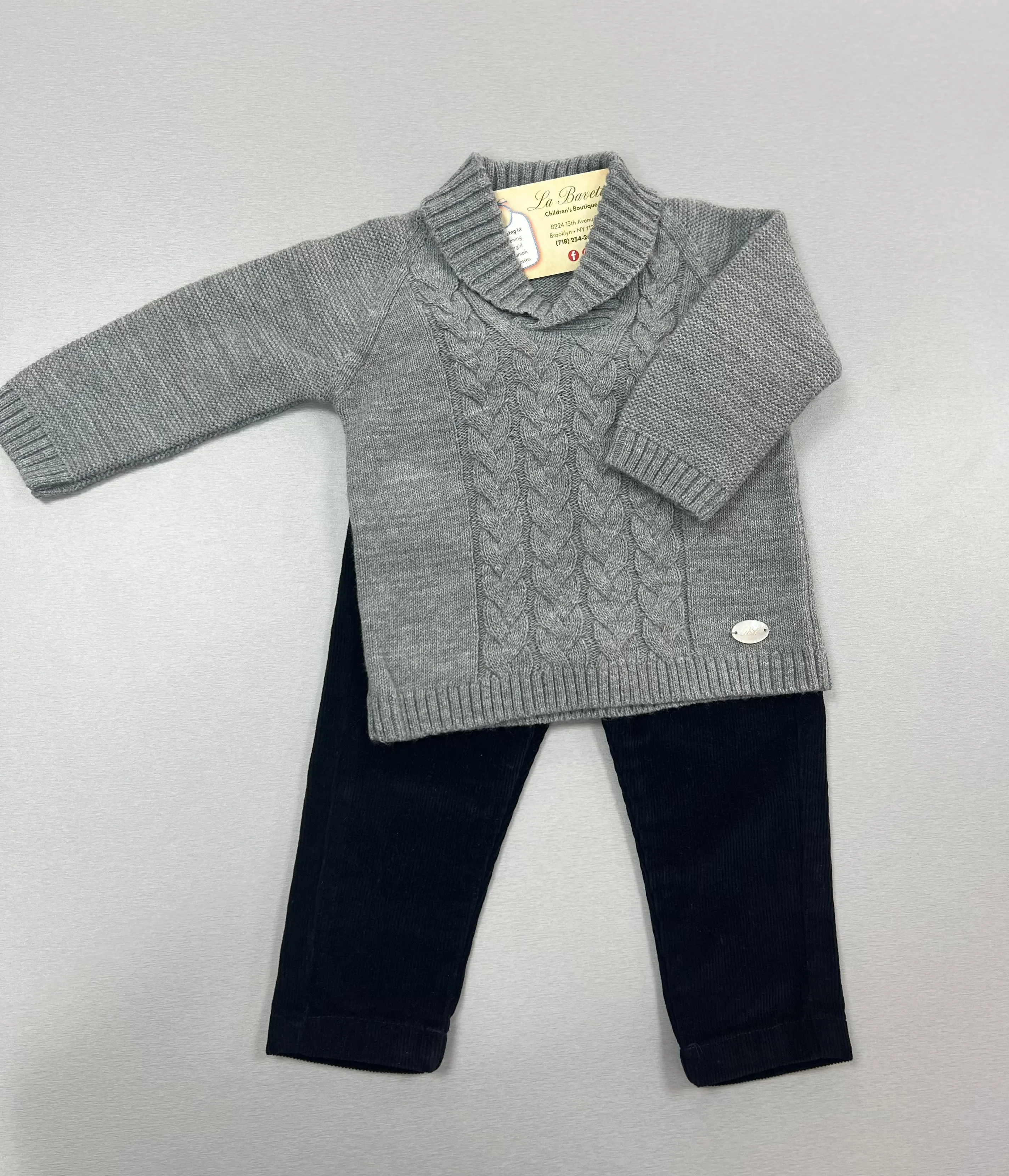 044-11145 grey sweater Boys pants set