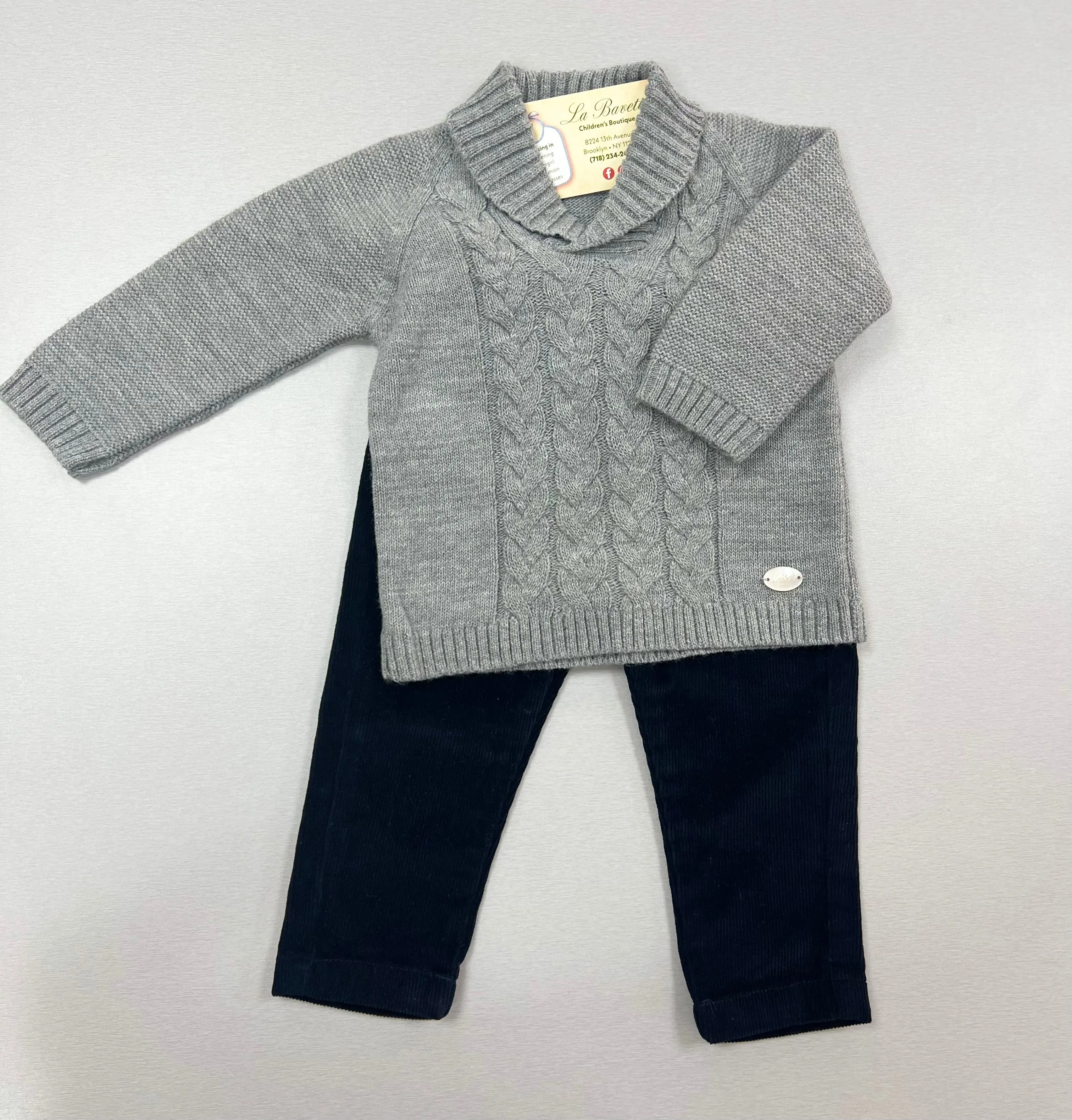 044-11145 grey sweater Boys pants set