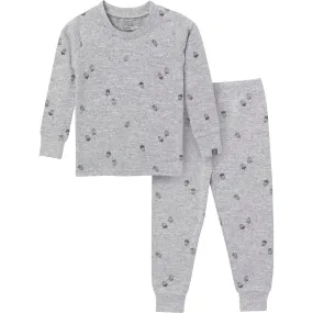 2-Piece Infant & Toddler Neutral Grey Heather Acorn Hacci Pajama Set