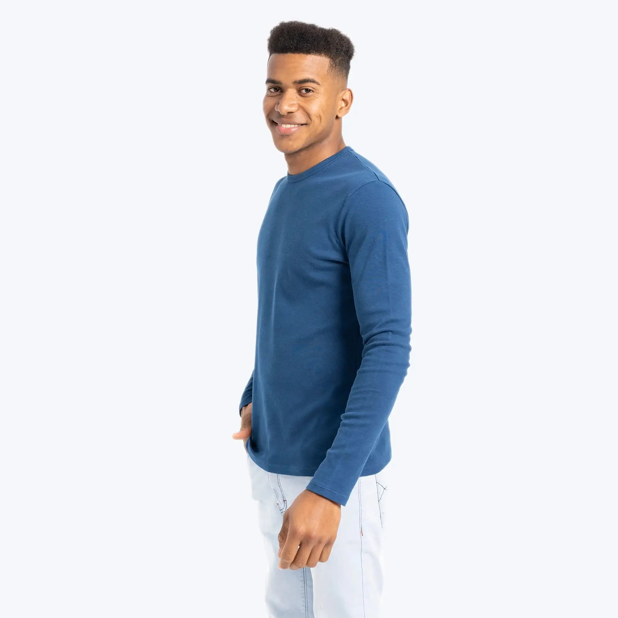 6 Pack - Men's Organic Pima Cotton Long Sleeve Shirts