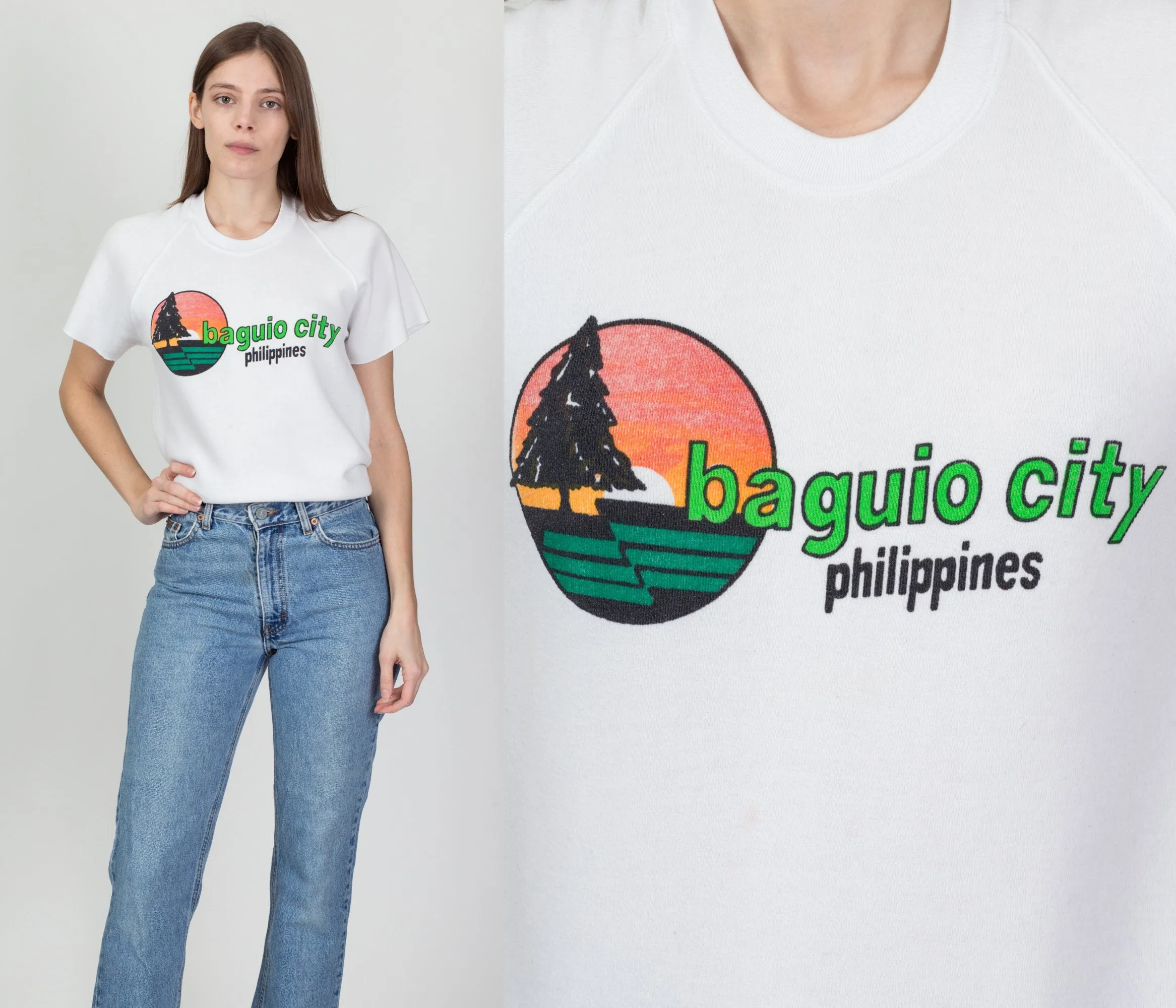 80s Baguio City Philippines Sweatshirt Top - Small