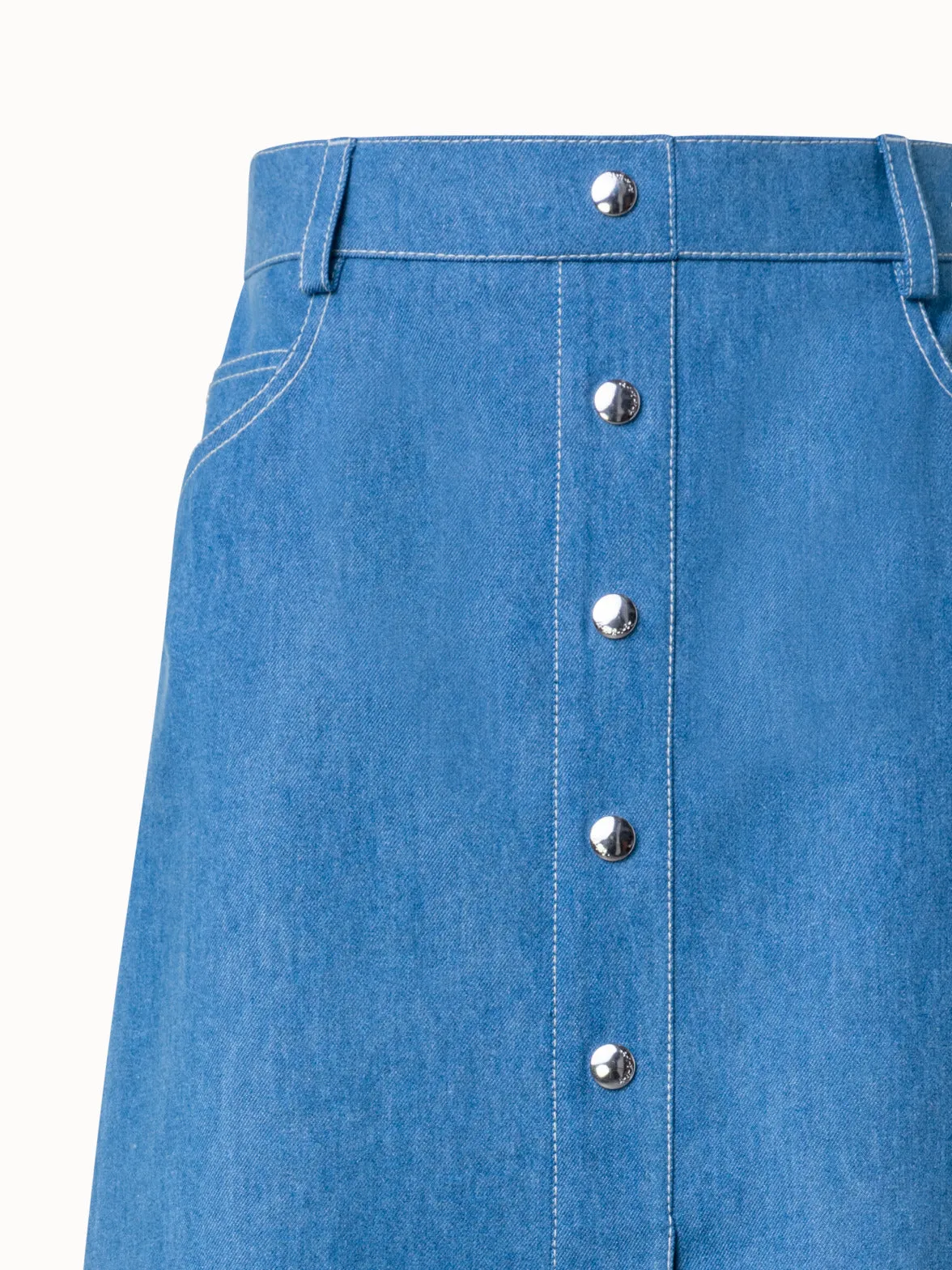 A-Line Midi Denim Skirt