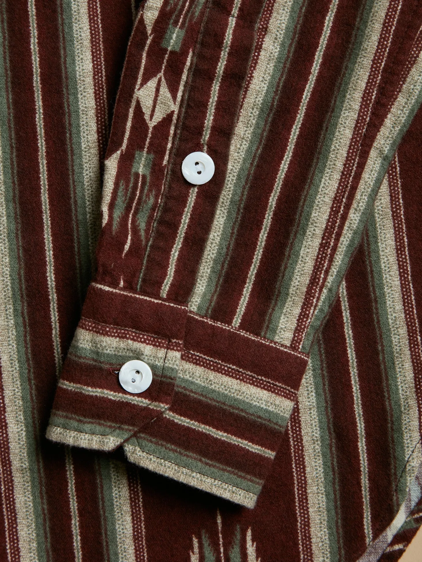 AANTERO NAVAJO BURGUNDY COTTON FLANNEL SHIRT