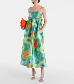 Alemais Calypso Floral Green-Blue Floral Print Midi Dress Size 10