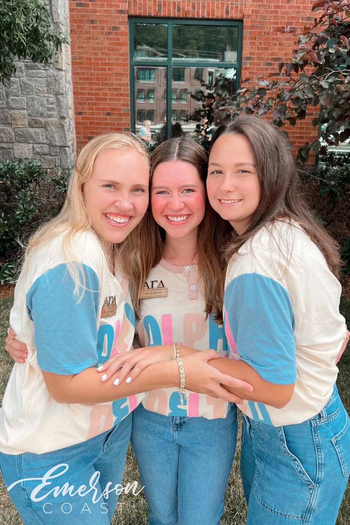 Alpha Gamma Delta Pastel Colorblock Henley