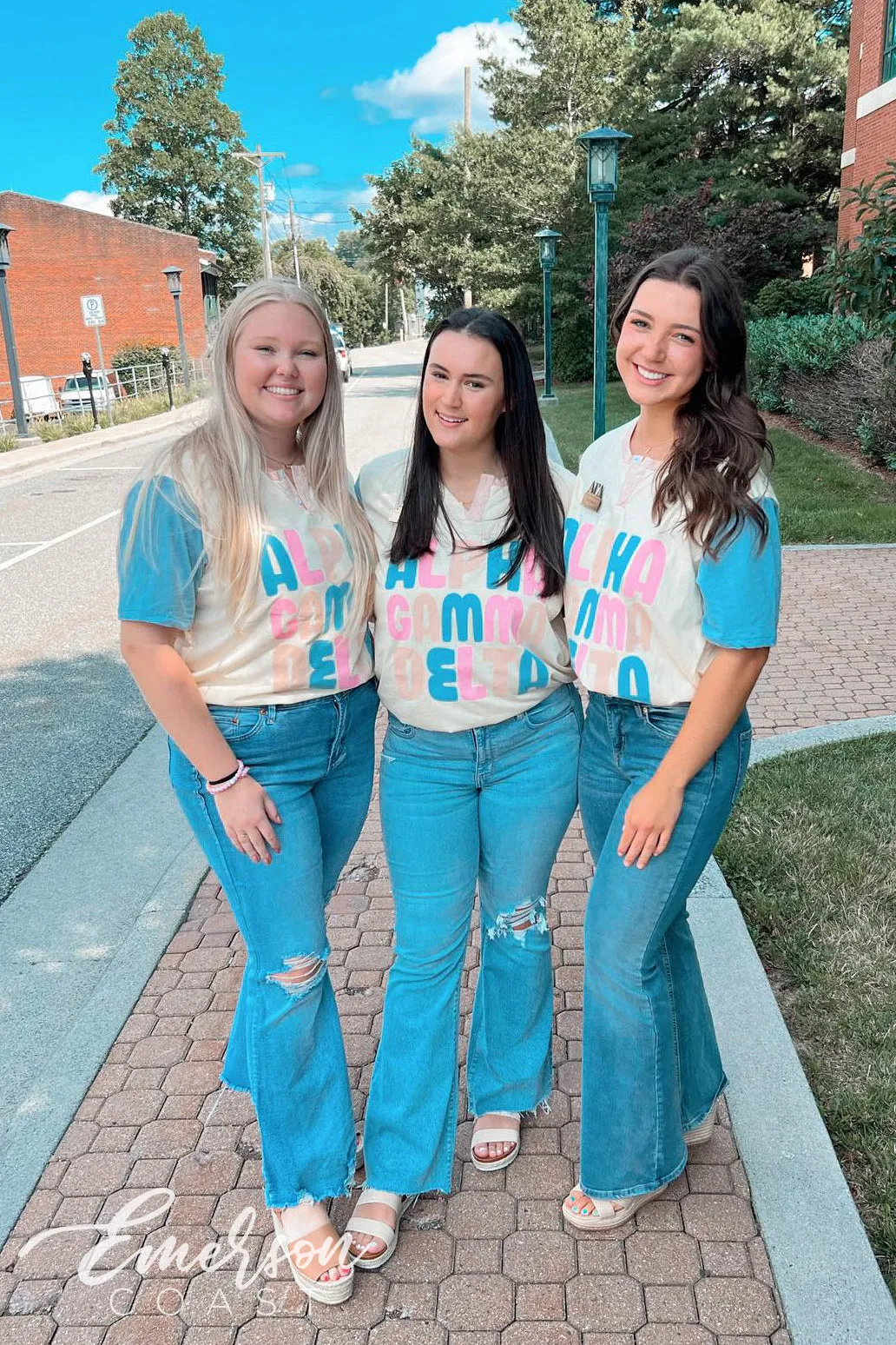 Alpha Gamma Delta Pastel Colorblock Henley