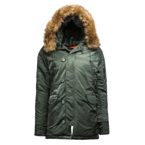 Alpha Industries Men's Sage/Orange N-3B Slim Parka