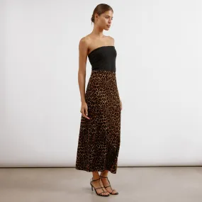 Animal Velvet Midi Skirt