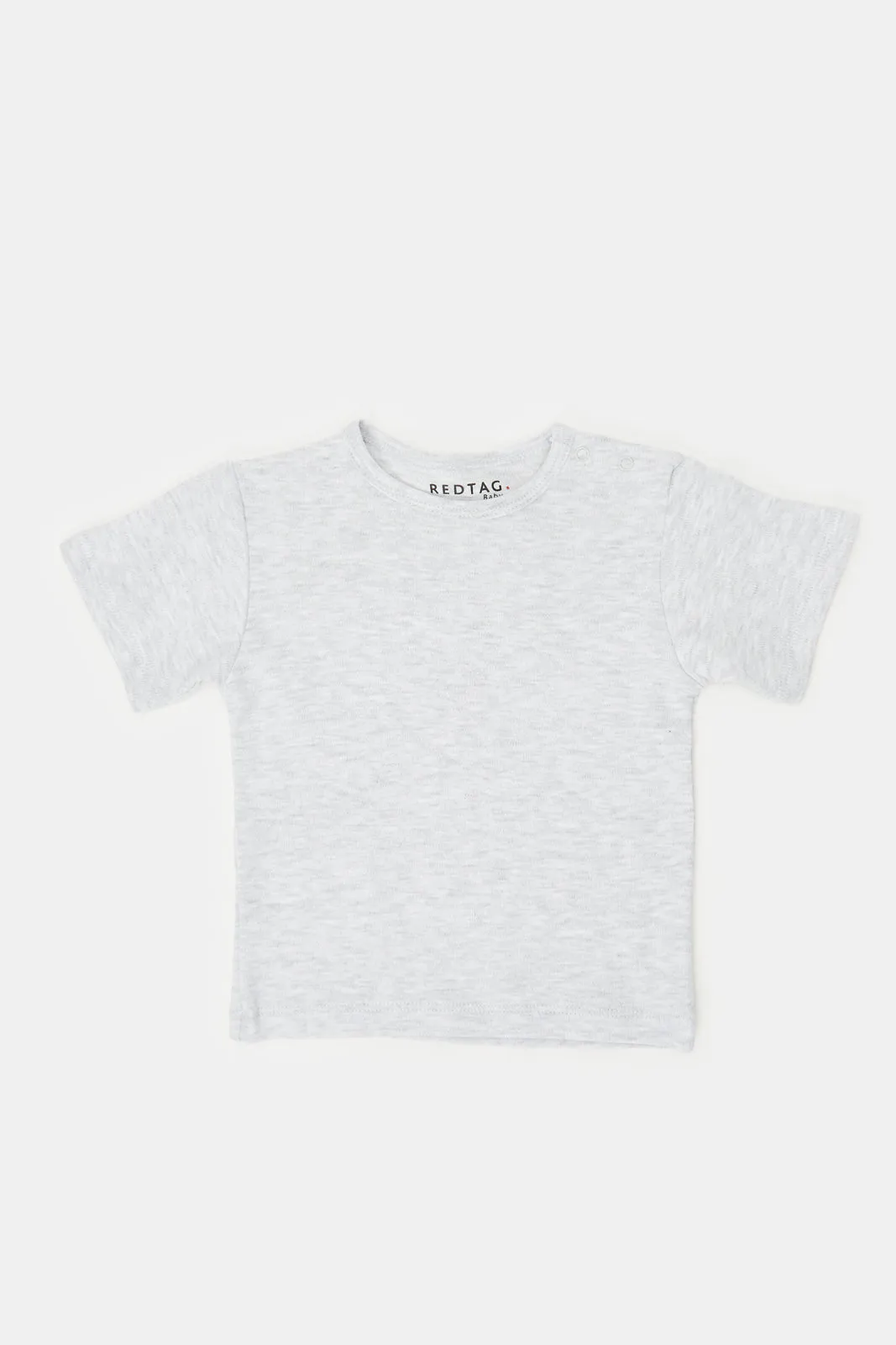 Baby White And Grey Printed T-Shirt And Dungaree Set (2 Piece)