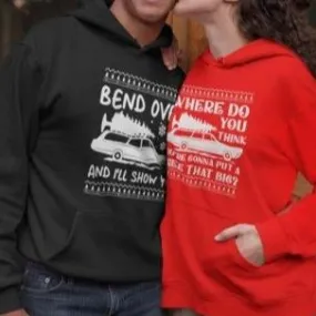 Bend Over and I'll Show You Christmas Couple Matching Hoodie