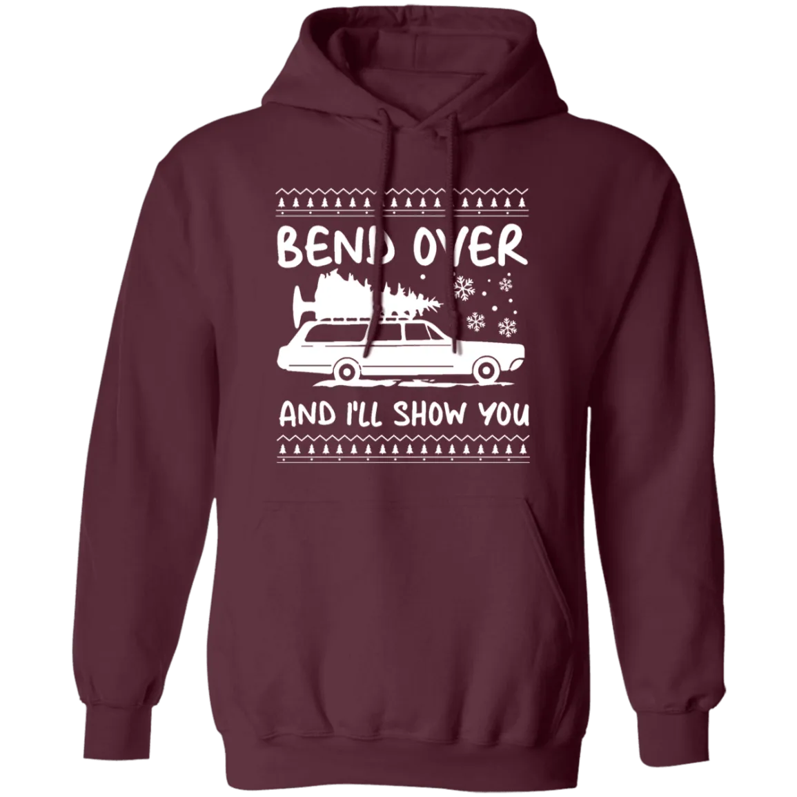 Bend Over and I'll Show You Christmas Couple Matching Hoodie