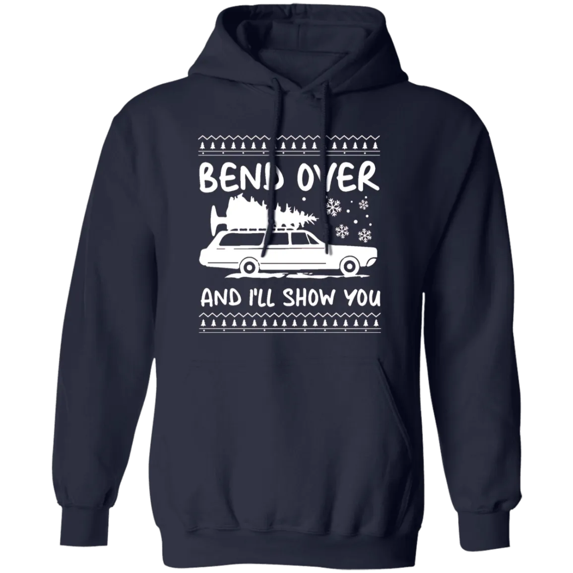 Bend Over and I'll Show You Christmas Couple Matching Hoodie