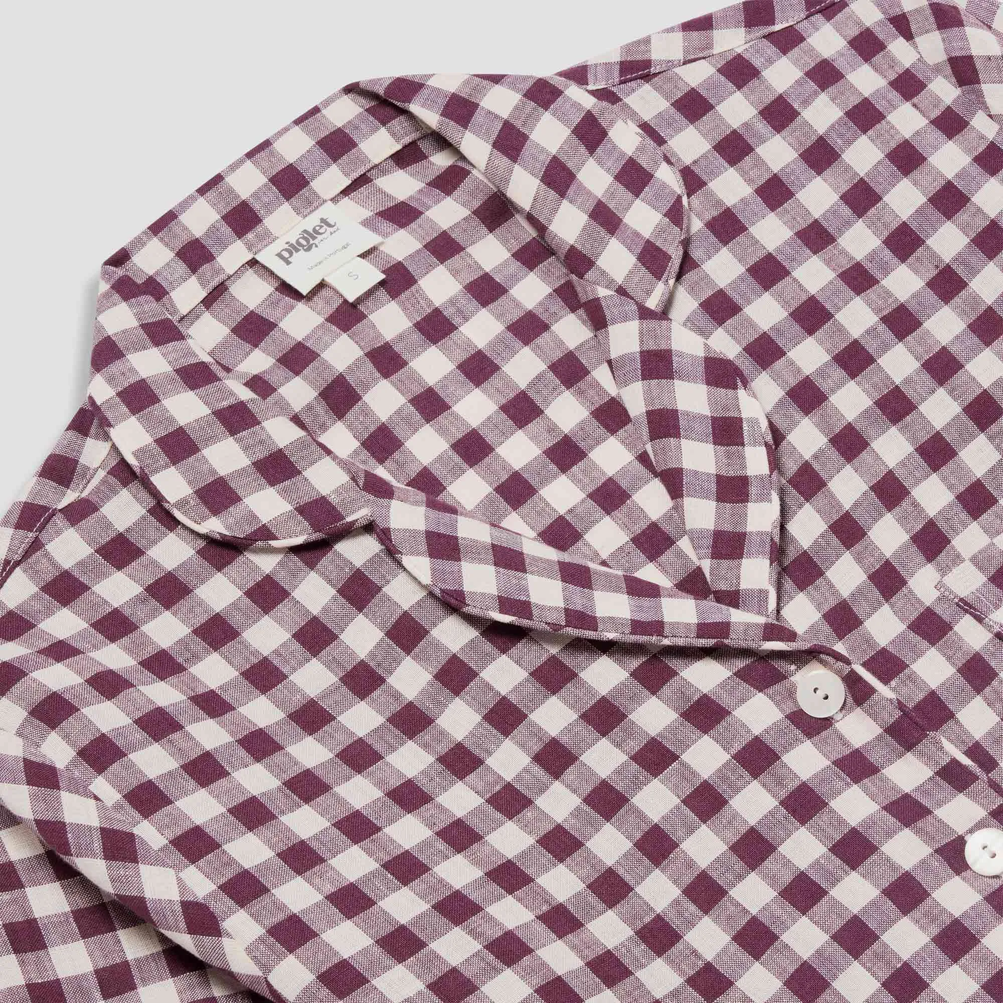 Berry Gingham Pyjama Shirt