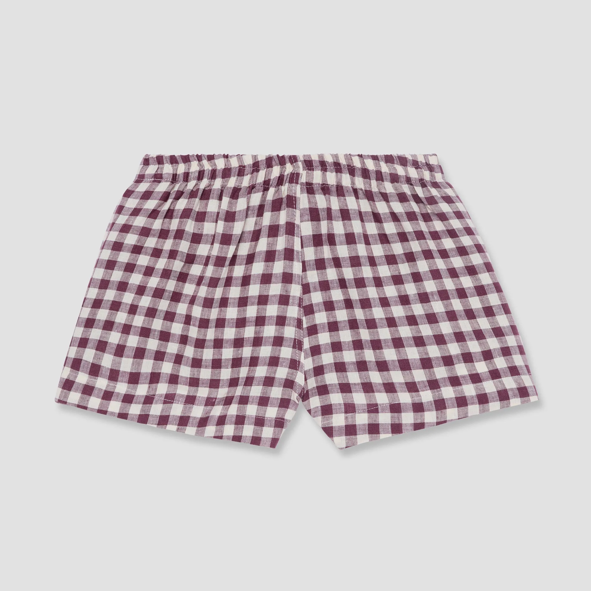 Berry Gingham Pyjama Shorts Set