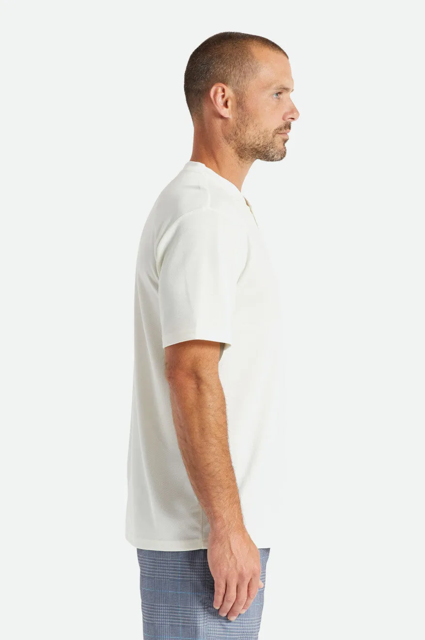 Beta Square Utility S/S Henley Knit - Off White