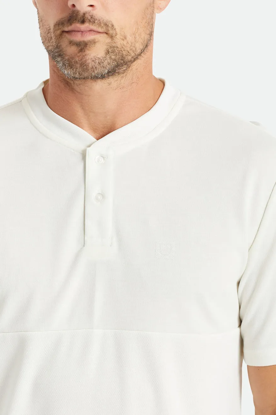 Beta Square Utility S/S Henley Knit - Off White