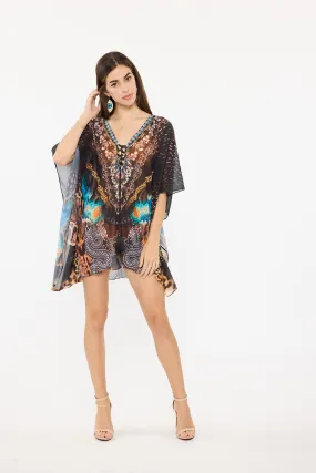 Black 696 short kaftan