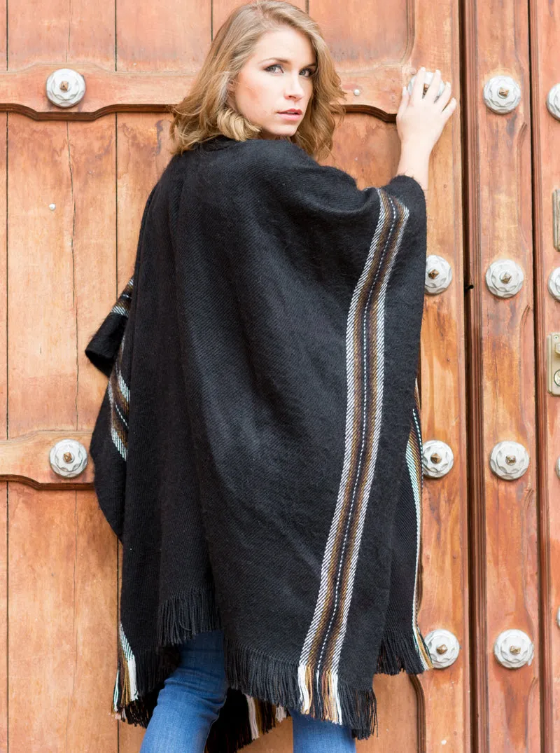 Black Alpaca Poncho