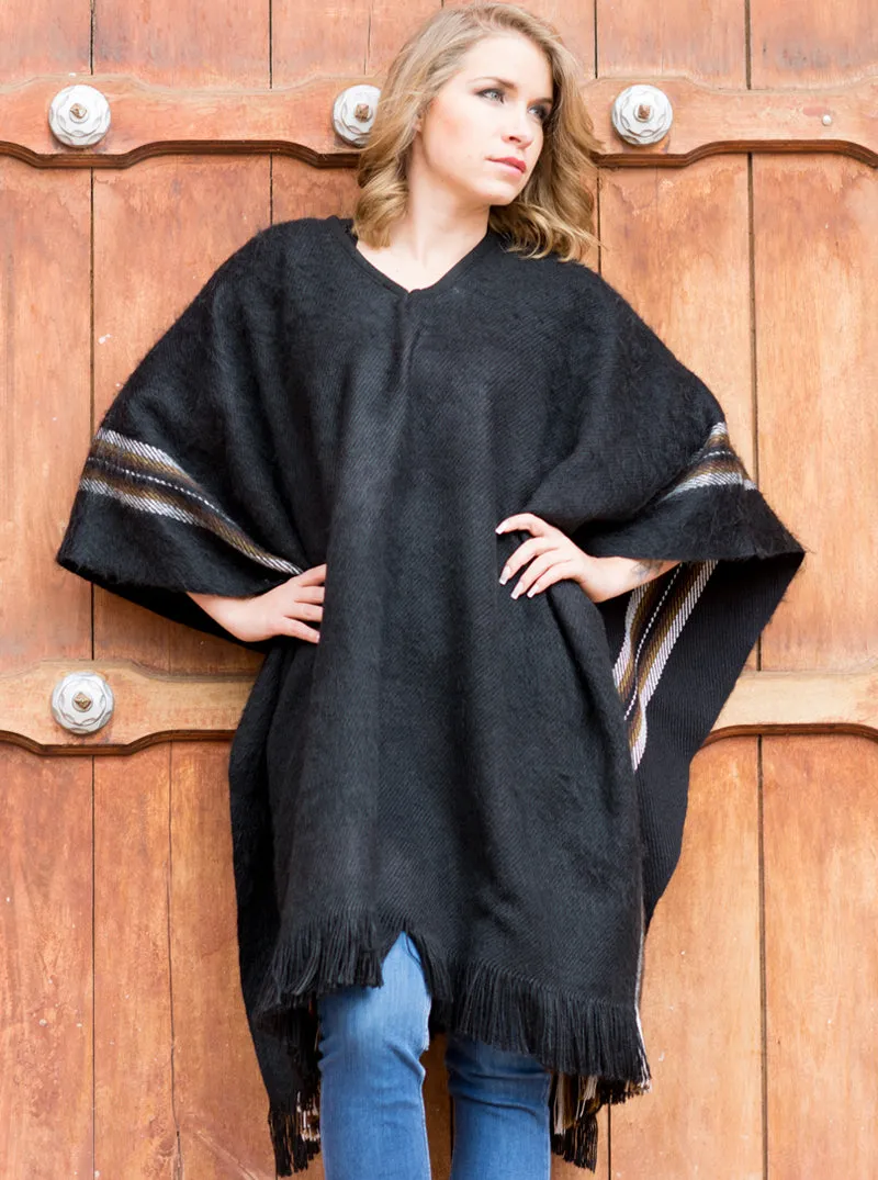 Black Alpaca Poncho