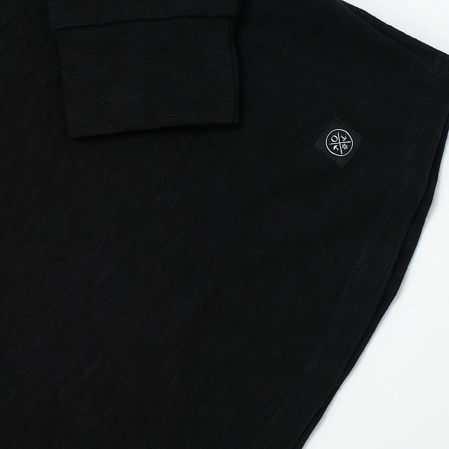 Black Double Slub L/S Henley