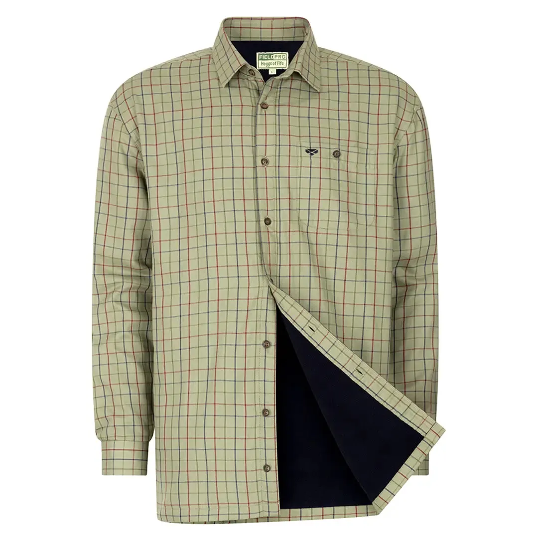 Boxwood Micro-Fleece Lined Shirt - Green Tattersall Check by Hoggs of Fife