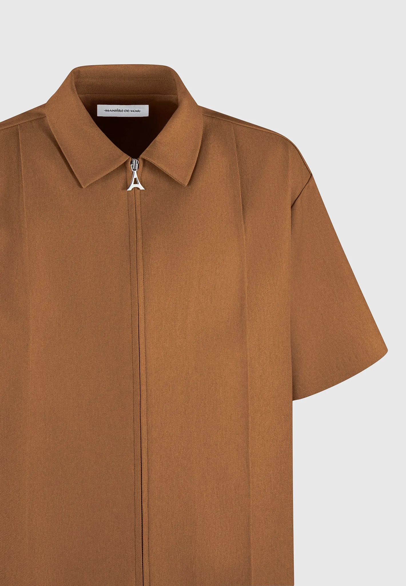 Boxy Shirt with Crease - Fawn