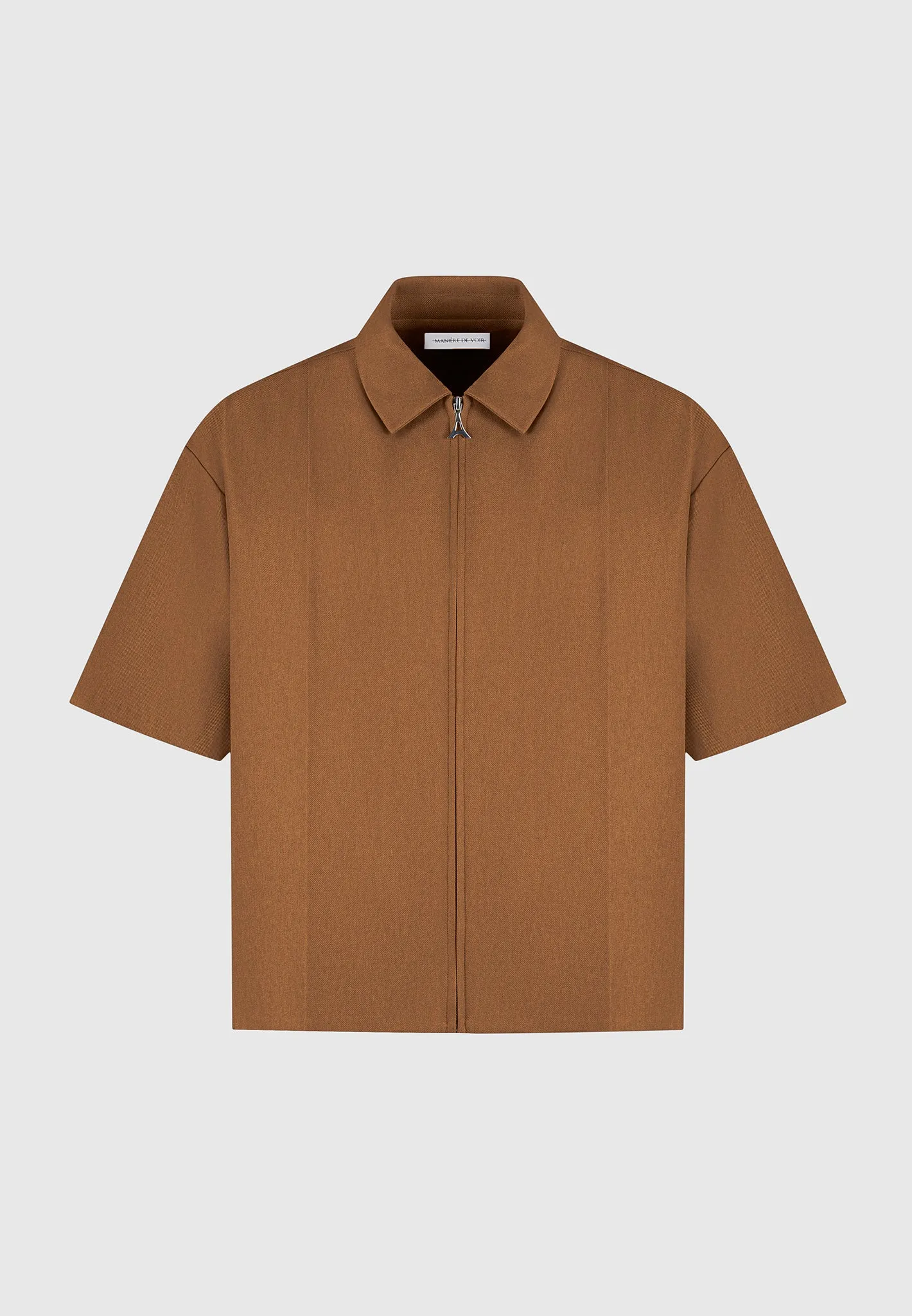 Boxy Shirt with Crease - Fawn