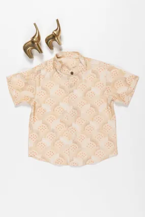 Boys Geometric Pattern Cotton Shirt - Casual Elegance