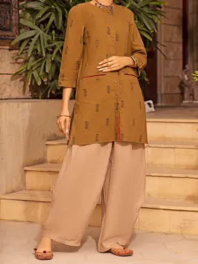 Brown Linen Tunic - ALCR-LK-1035