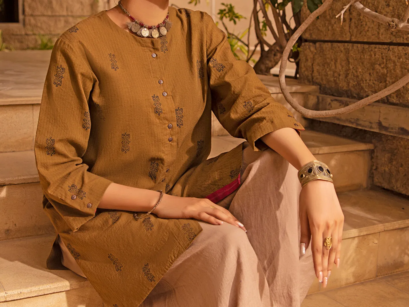 Brown Linen Tunic - ALCR-LK-1035