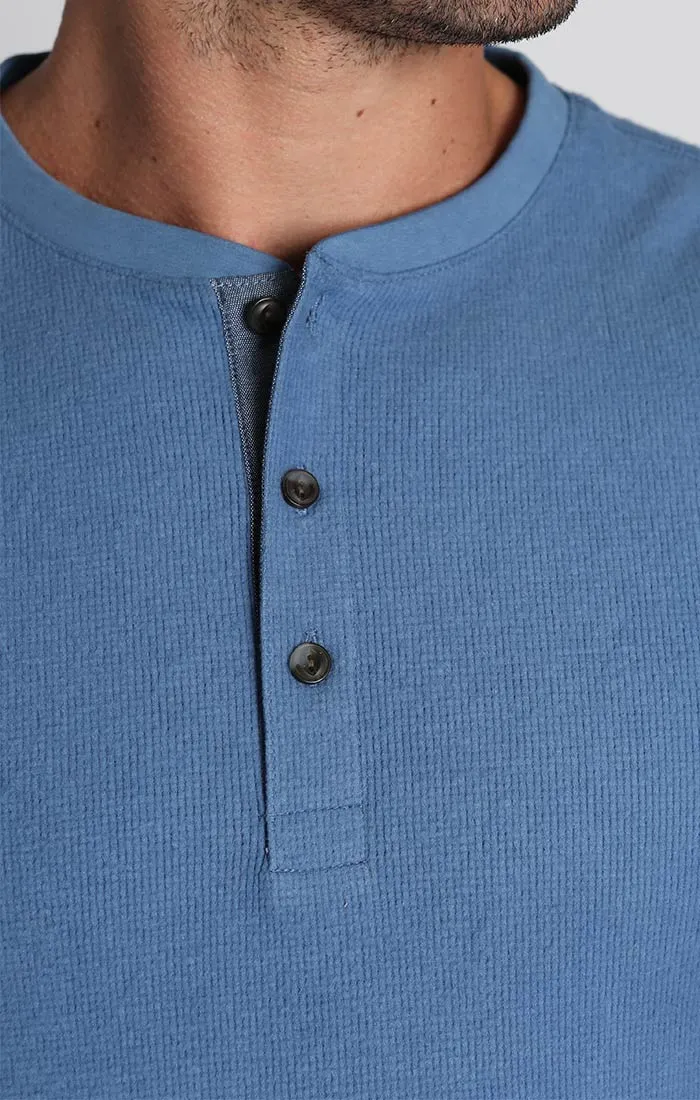 Brushed Waffle Fleece Henley