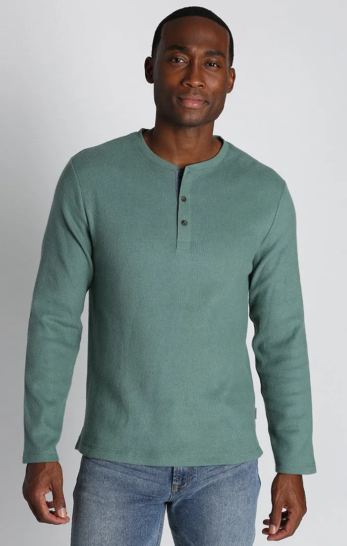 Brushed Waffle Fleece Henley