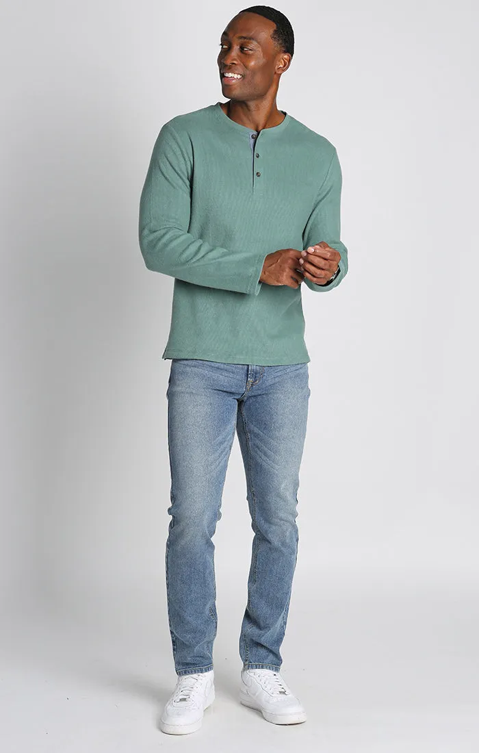 Brushed Waffle Fleece Henley