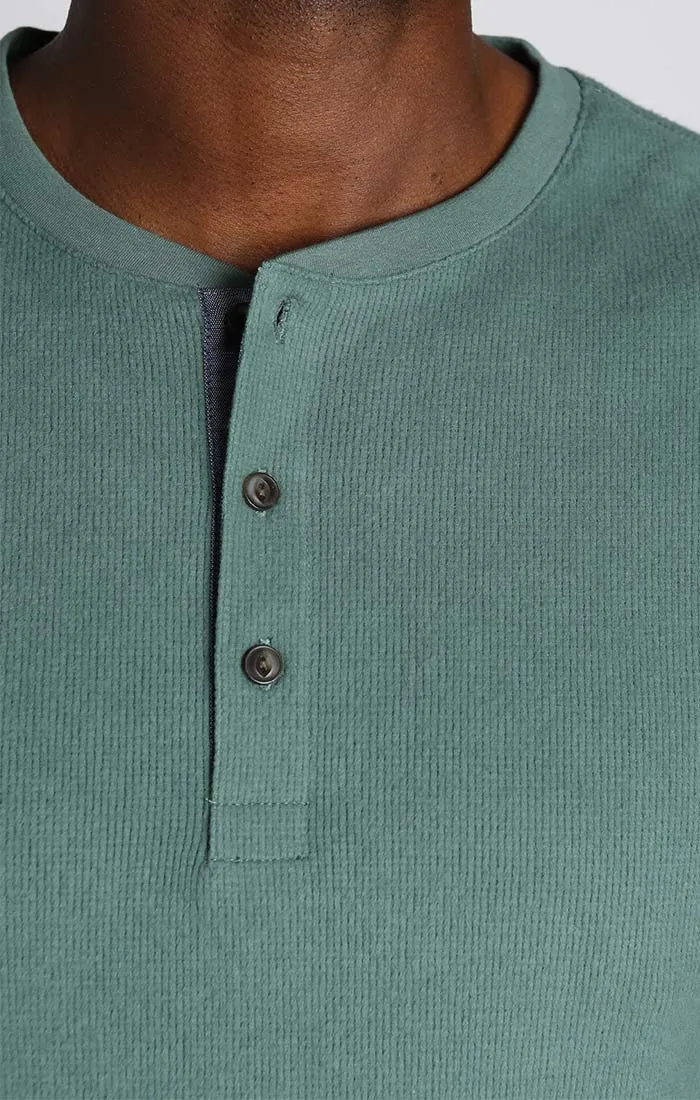 Brushed Waffle Fleece Henley