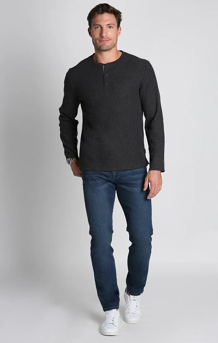 Brushed Waffle Fleece Henley