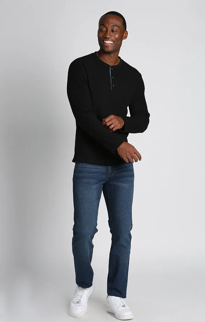 Brushed Waffle Fleece Henley