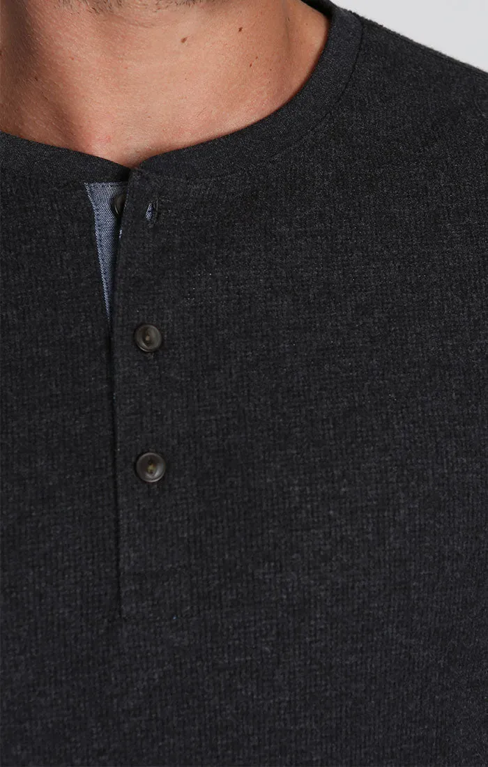 Brushed Waffle Fleece Henley