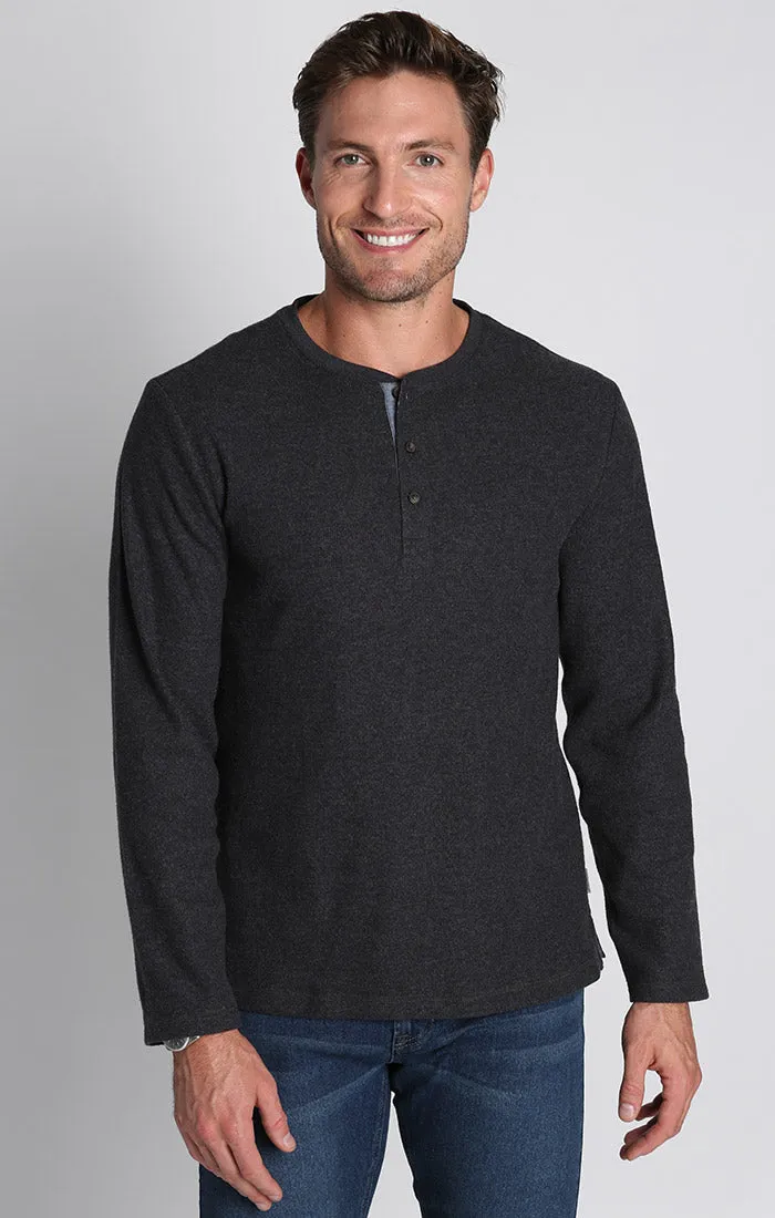 Brushed Waffle Fleece Henley