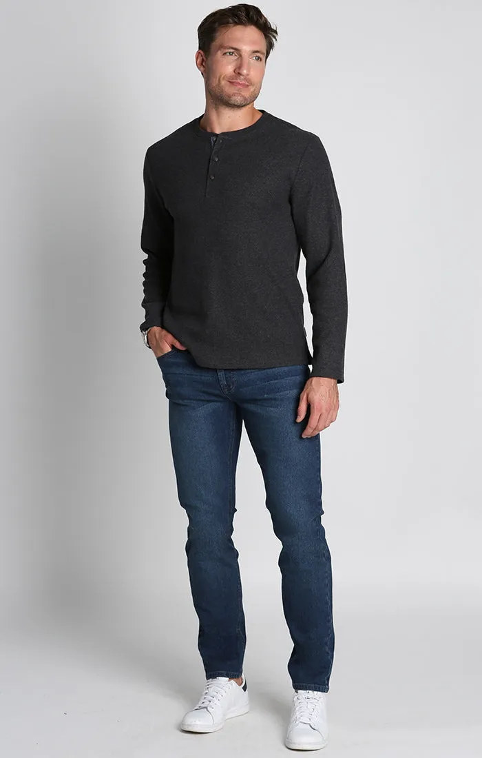 Brushed Waffle Fleece Henley