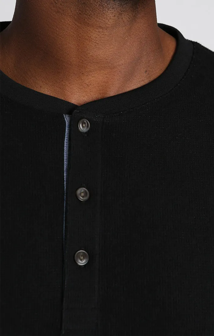 Brushed Waffle Fleece Henley