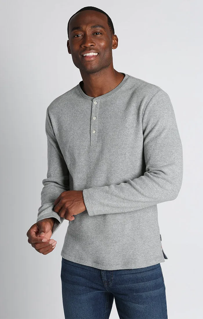 Brushed Waffle Fleece Henley