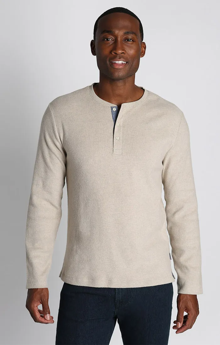 Brushed Waffle Fleece Henley