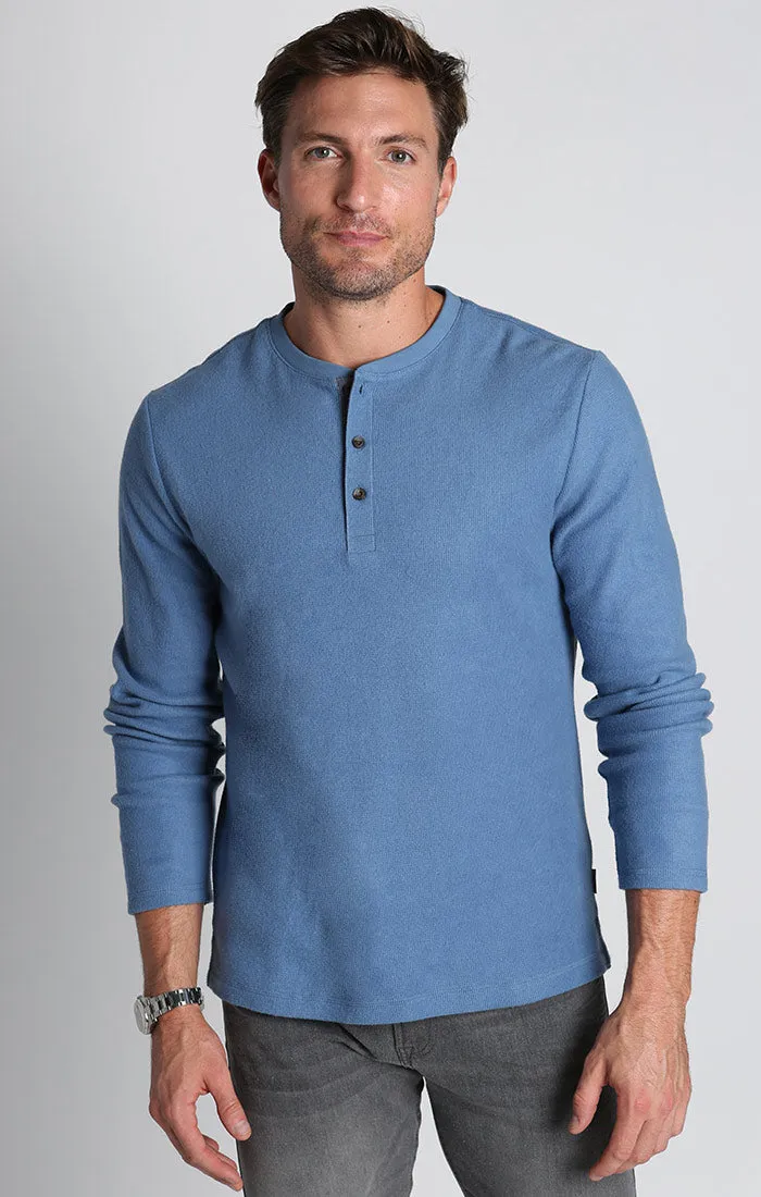 Brushed Waffle Fleece Henley