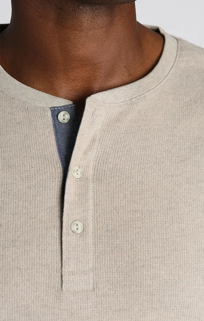 Brushed Waffle Fleece Henley