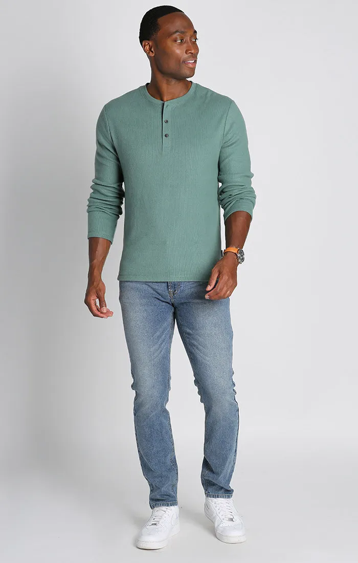 Brushed Waffle Fleece Henley