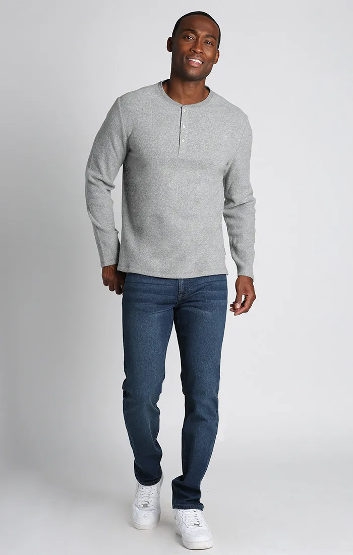 Brushed Waffle Fleece Henley