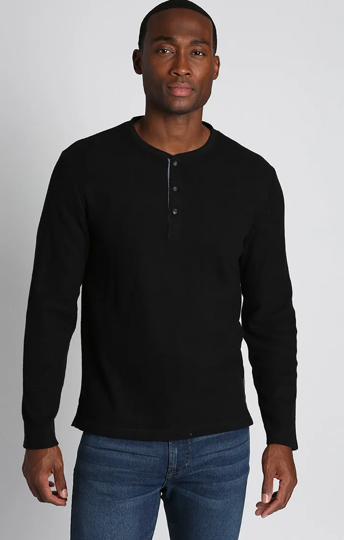 Brushed Waffle Fleece Henley