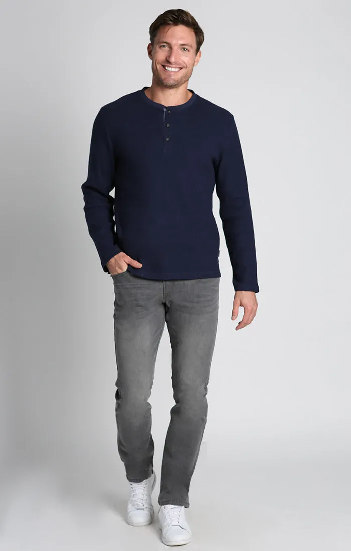 Brushed Waffle Fleece Henley