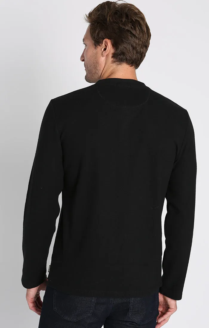 Brushed Waffle Long Sleeve Henley