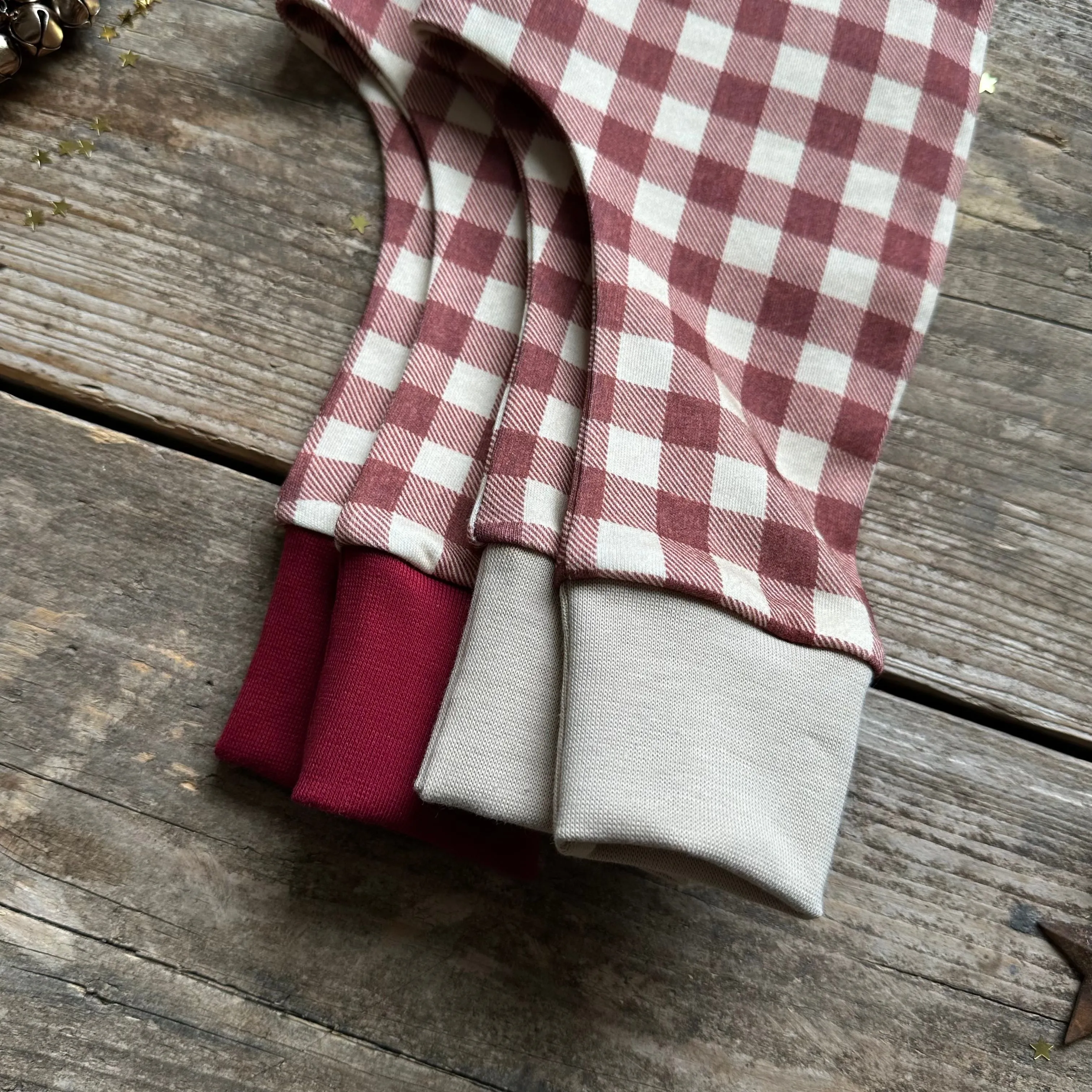 Burgundy Check T-Shirt | Long Sleeve